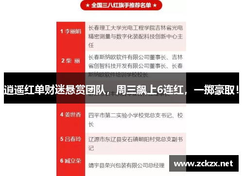 逍遥红单财迷悬赏团队，周三飙上6连红，一掷豪取！